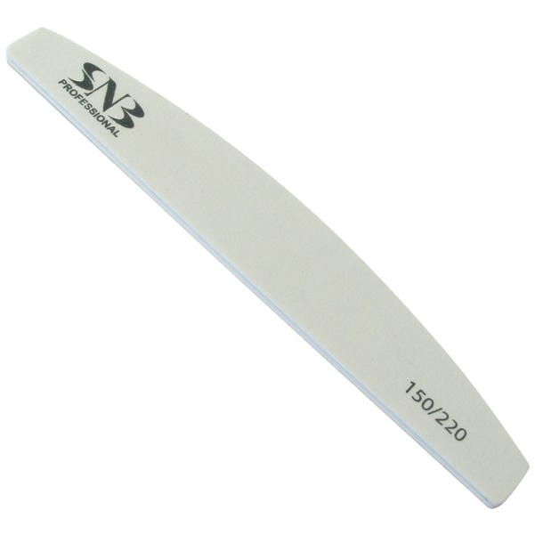 Lima puente SNB 150/220 con diseño ergonómico, ideal para perfilar y suavizar uñas en manicura profesional