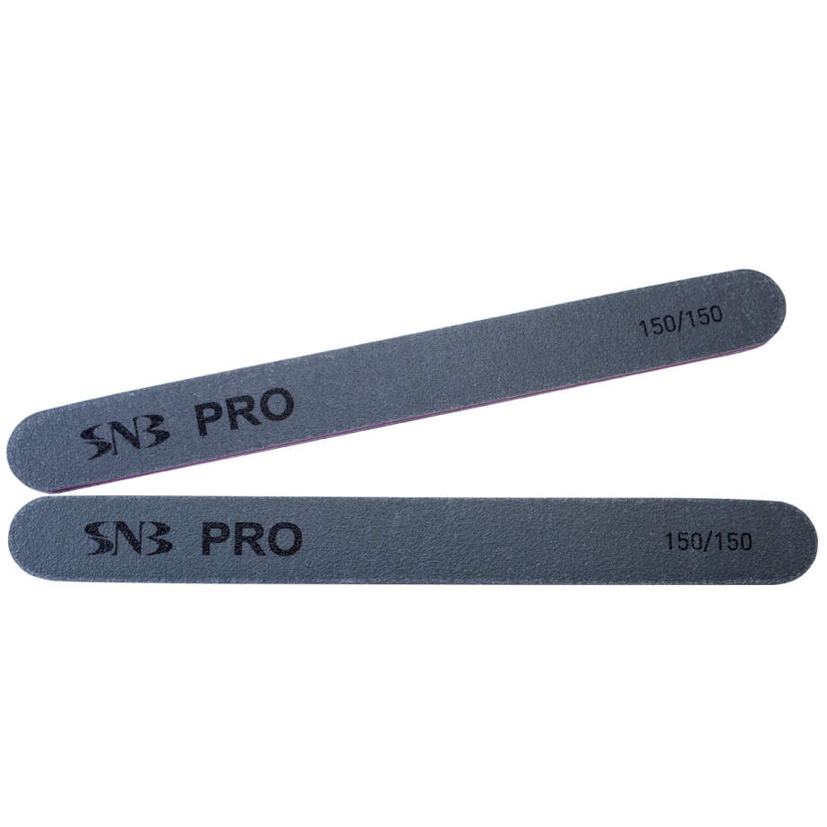 Lima recta SNB PRO 150/150 resistente, lima de grano medio para dar forma a uñas artificiales
