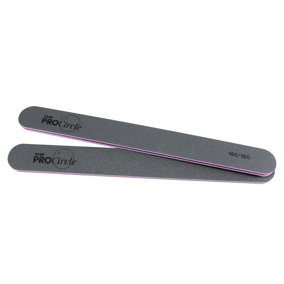 Lima recta SNB PRO 180/180 resistente, lima profesional de doble grano para manicura de uso intensivo