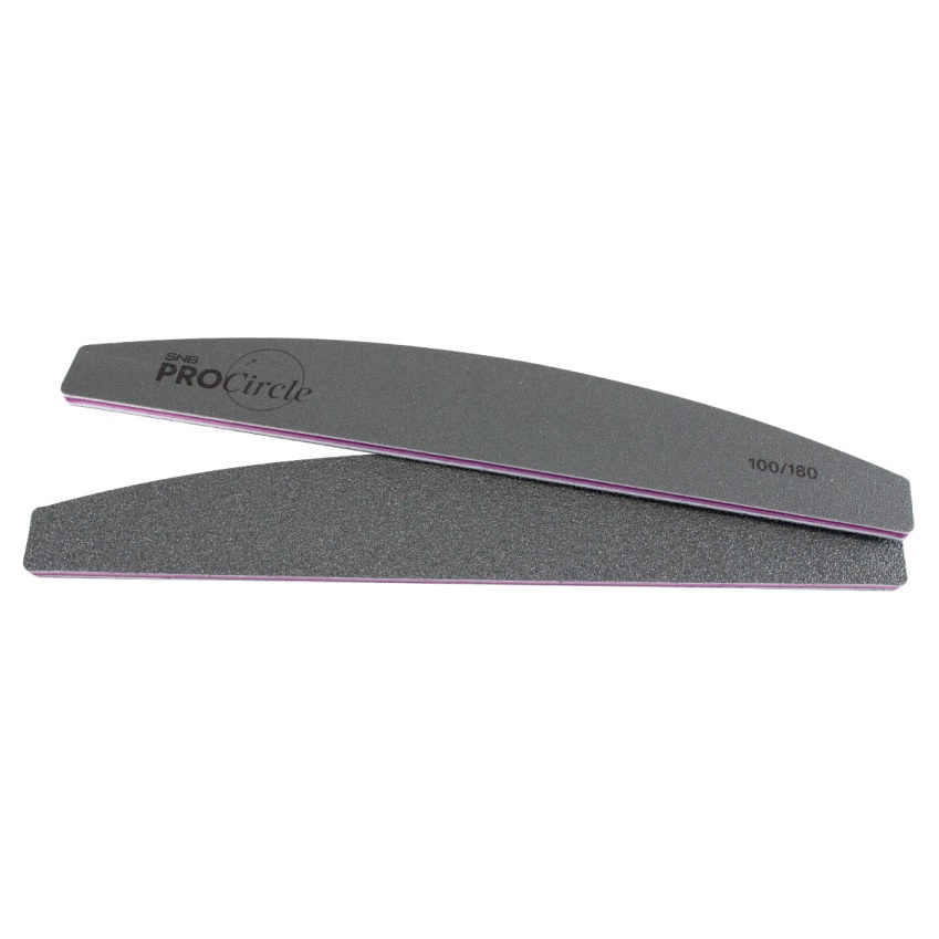 Lima puente SNB PRO 100/180 resistente, herramienta curva de grano doble para limar uñas naturales y artificiales