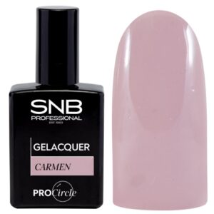 Esmalte semipermanente 33 Carmen nude pastel, frasco de 15 ml ideal para manicuras naturales y elegantes