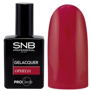 Esmalte semipermanente 99 Ofelia rojo pastel, frasco de 15 ml con acabado elegante y brillo duradero