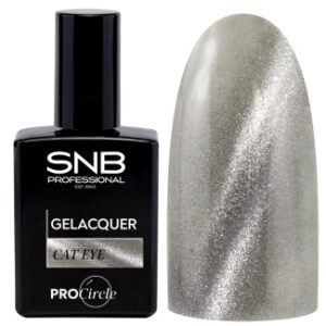 Gel Polish efecto ojo de gato plata SNB, botella de 15 ml con partículas magnéticas y brillo intenso