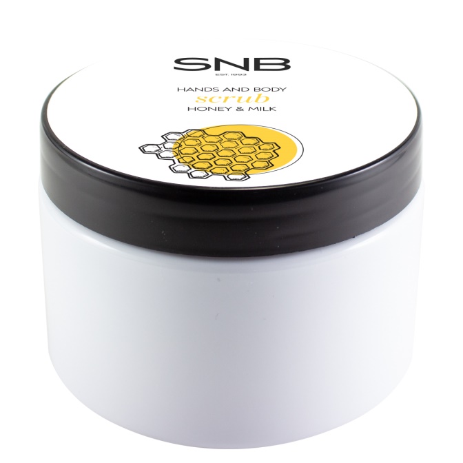 Exfoliante para manos y cuerpo con sal del Himalaya, miel y leche 300 ml para una piel suave y renovada