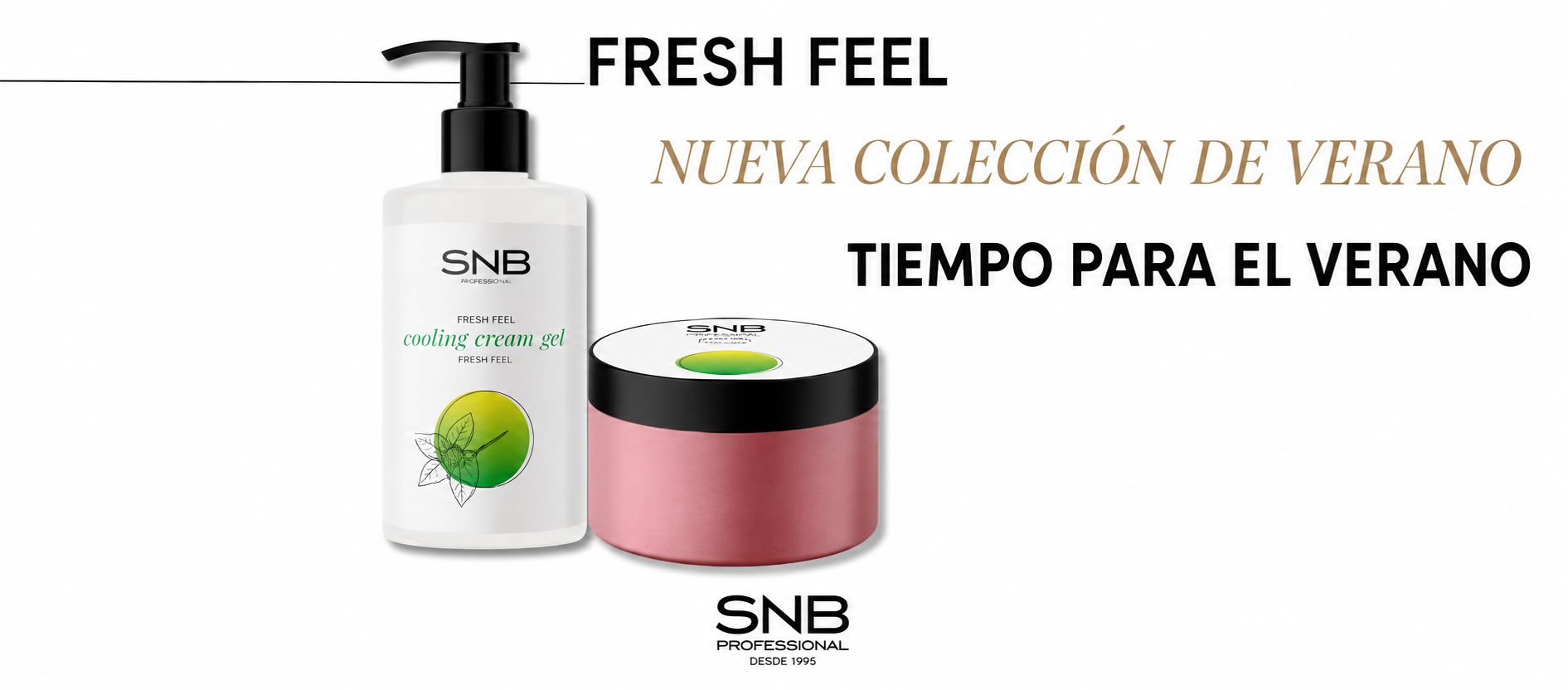 Banner colección Feel Fresh Star Nails Pro con productos refrescantes para piernas y cuerpo
