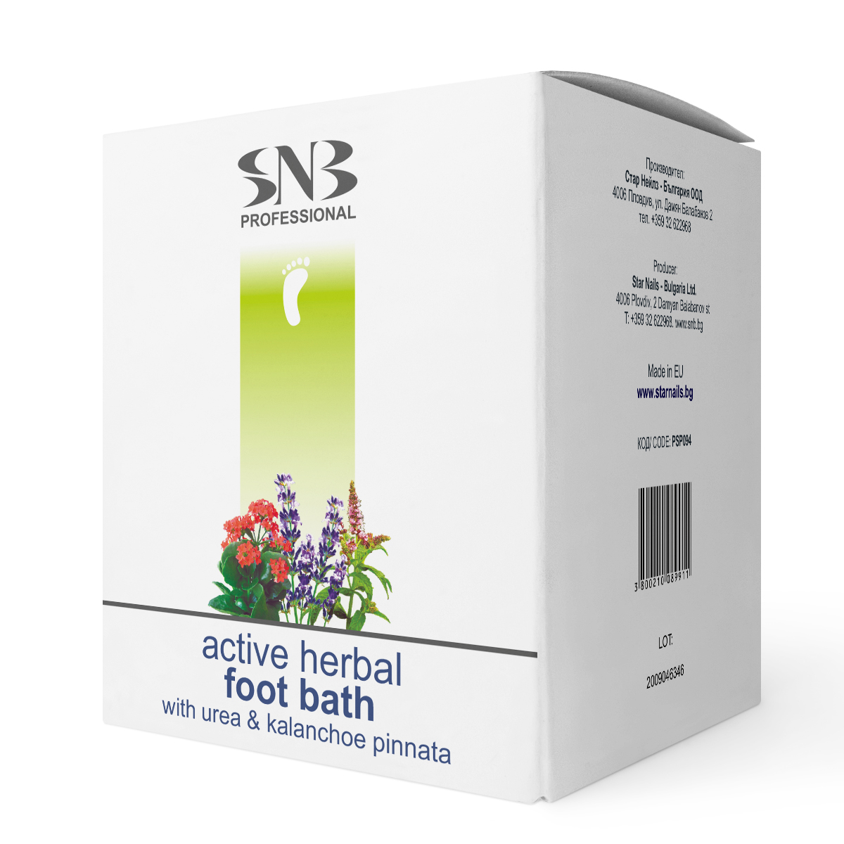PSP094 Sales activas para pedicura con lavanda y menta, sobre de 20 g para limpiar y refrescar los pies