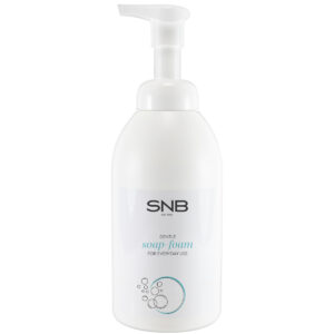 Jabón espuma delicado para uso diario SNB, dispensador de 550 ml con fórmula suave para manos y cuerpo